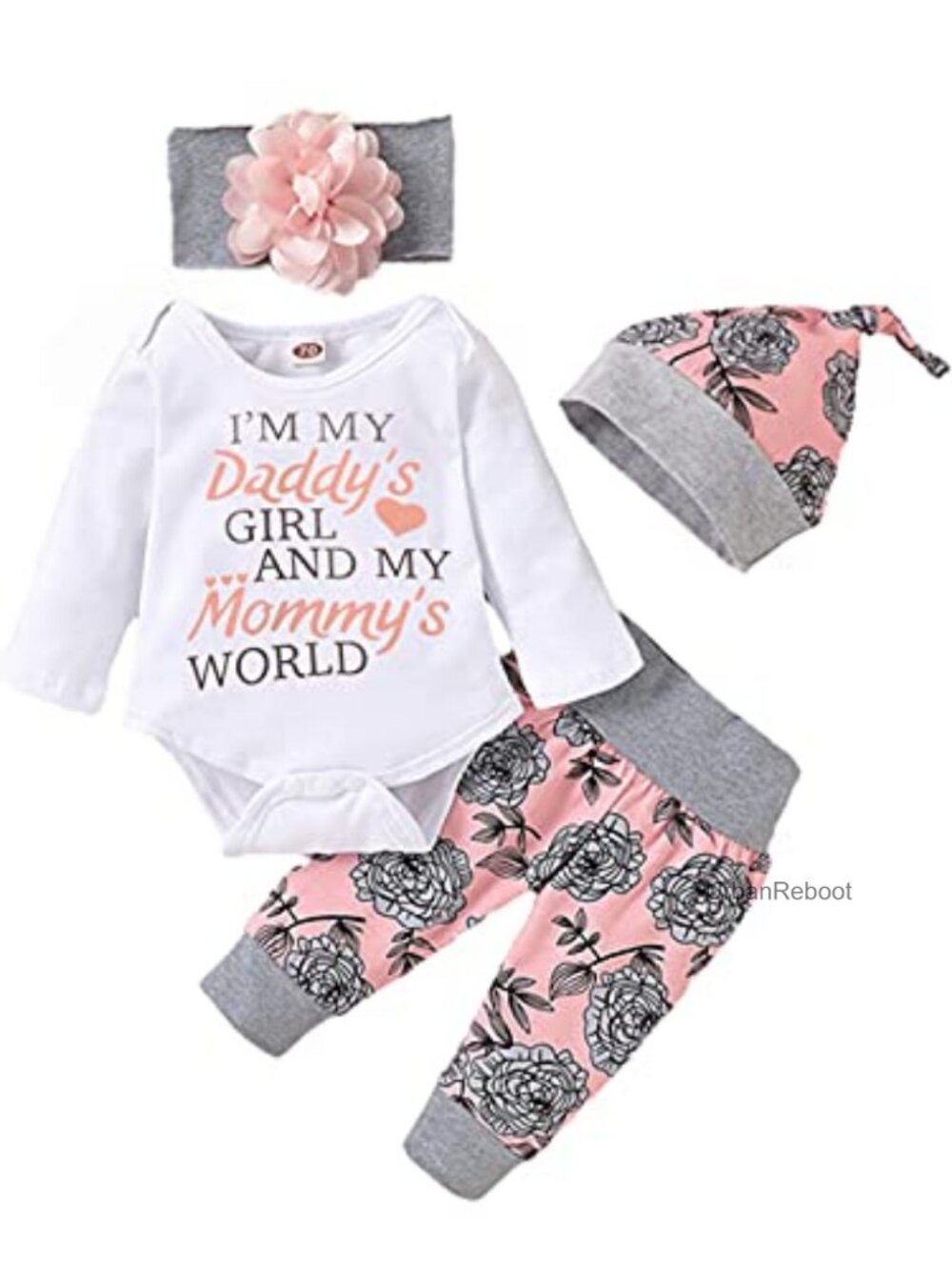 Baby Girl Ruffle Romper Set with Pants and Headband